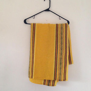 Vintage 1970s Wool Table Cloth Rectangle